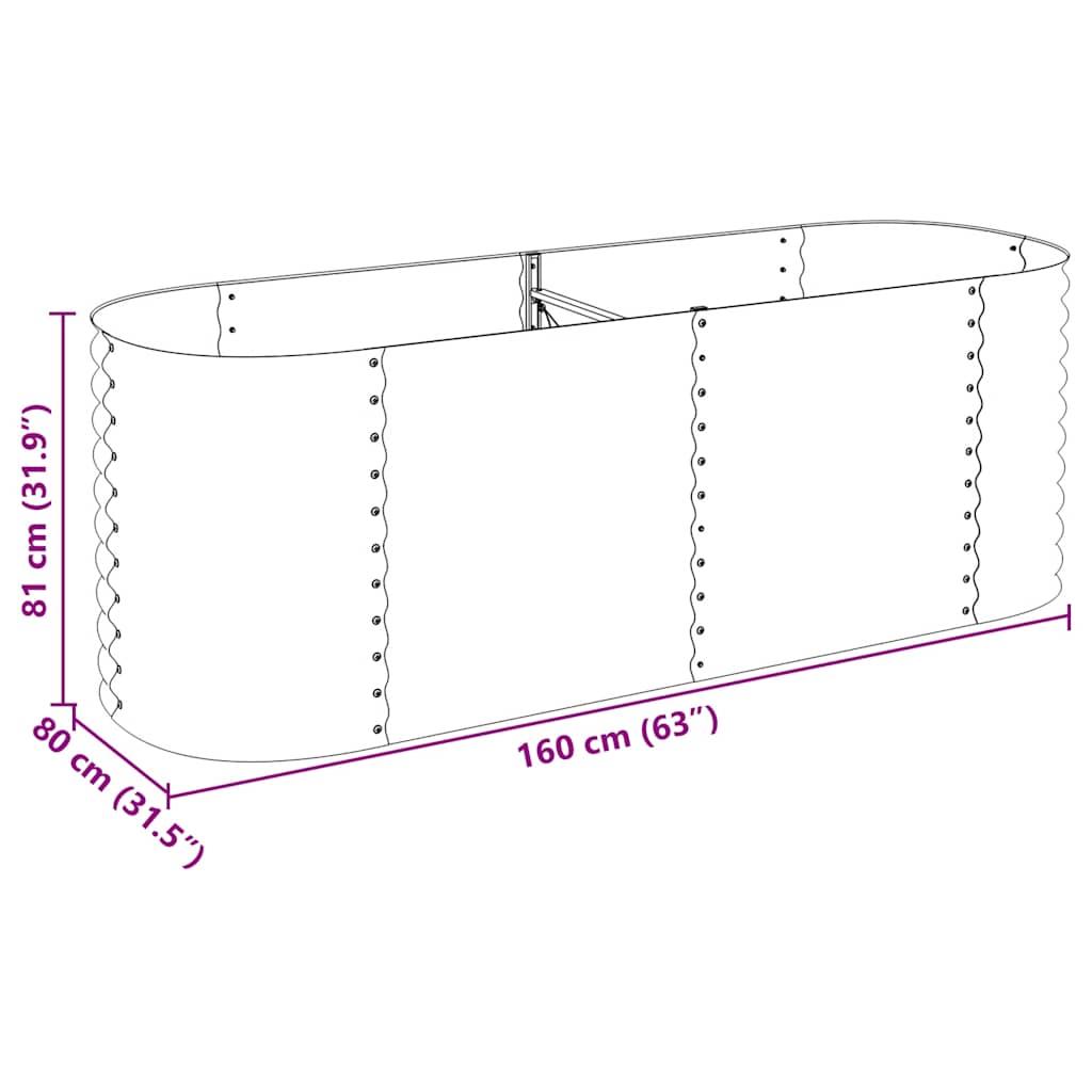 Garden Raised Bed 240x80x81 cm Galvanised Steel Grey