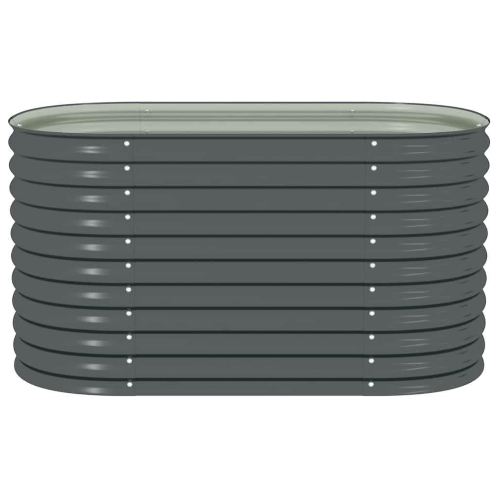 Garden Raised Bed 160x80x81 cm Galvanised Steel Grey