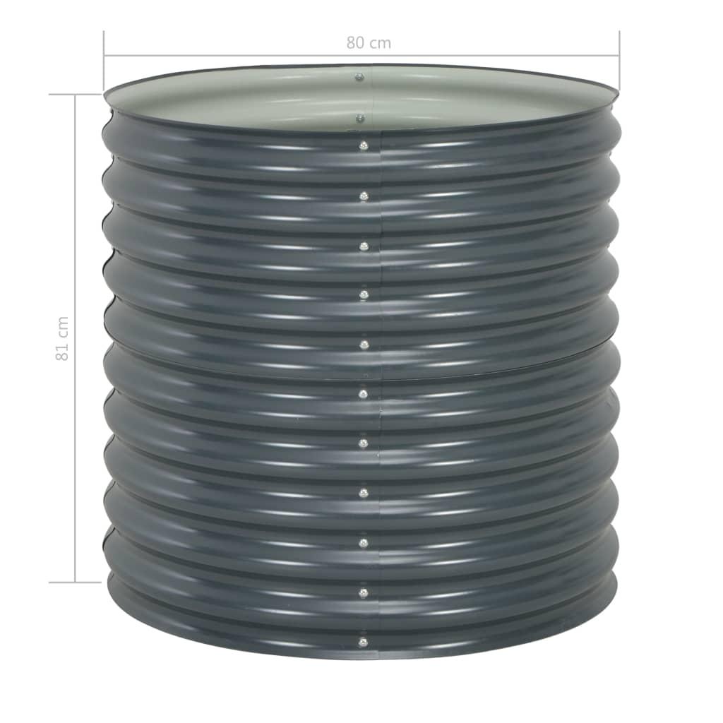 Garden Raised Bed 80x80x81 cm Galvanised Steel Grey