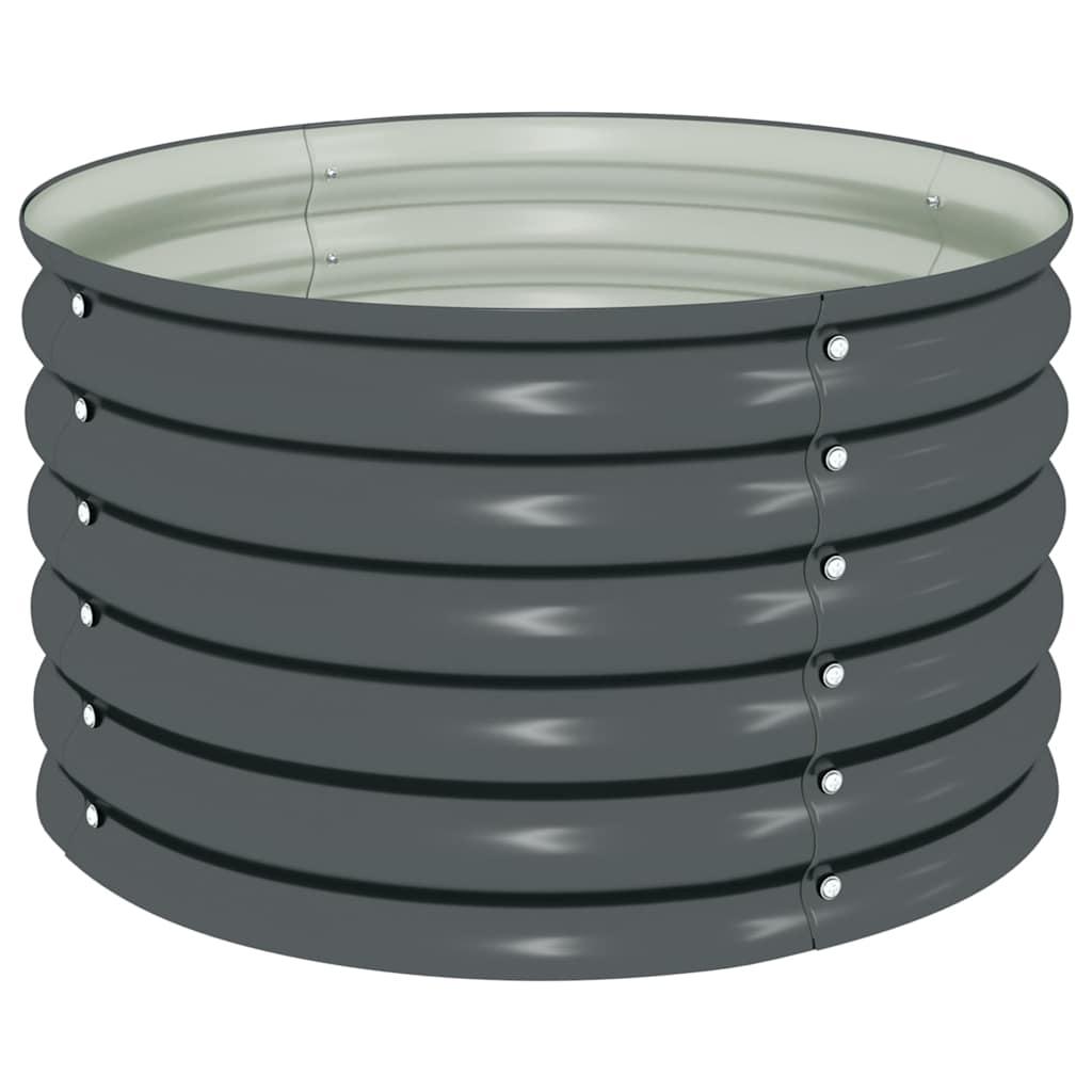 Garden Raised Bed 80x80x44 cm Galvanised Steel Grey