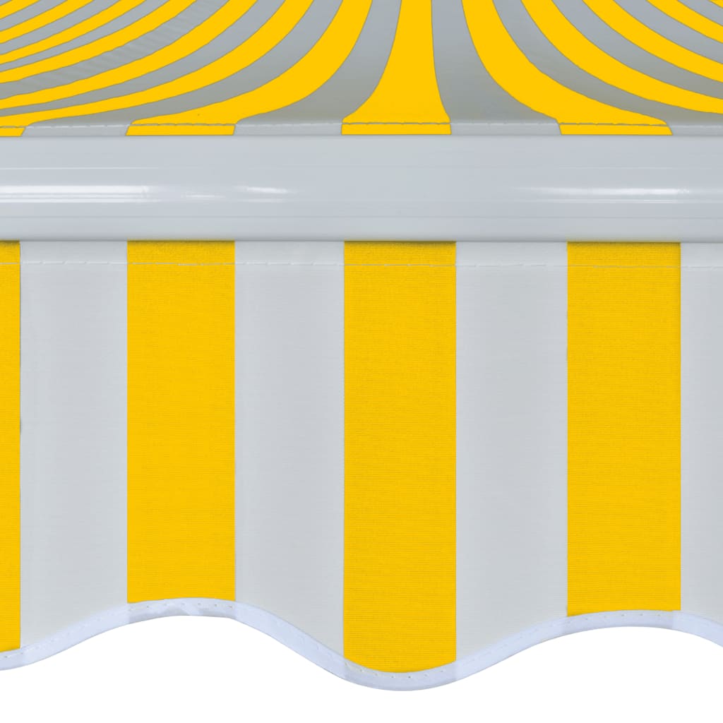 Awnings Yellow and White 400 cm 100% Polyester and Aluminium