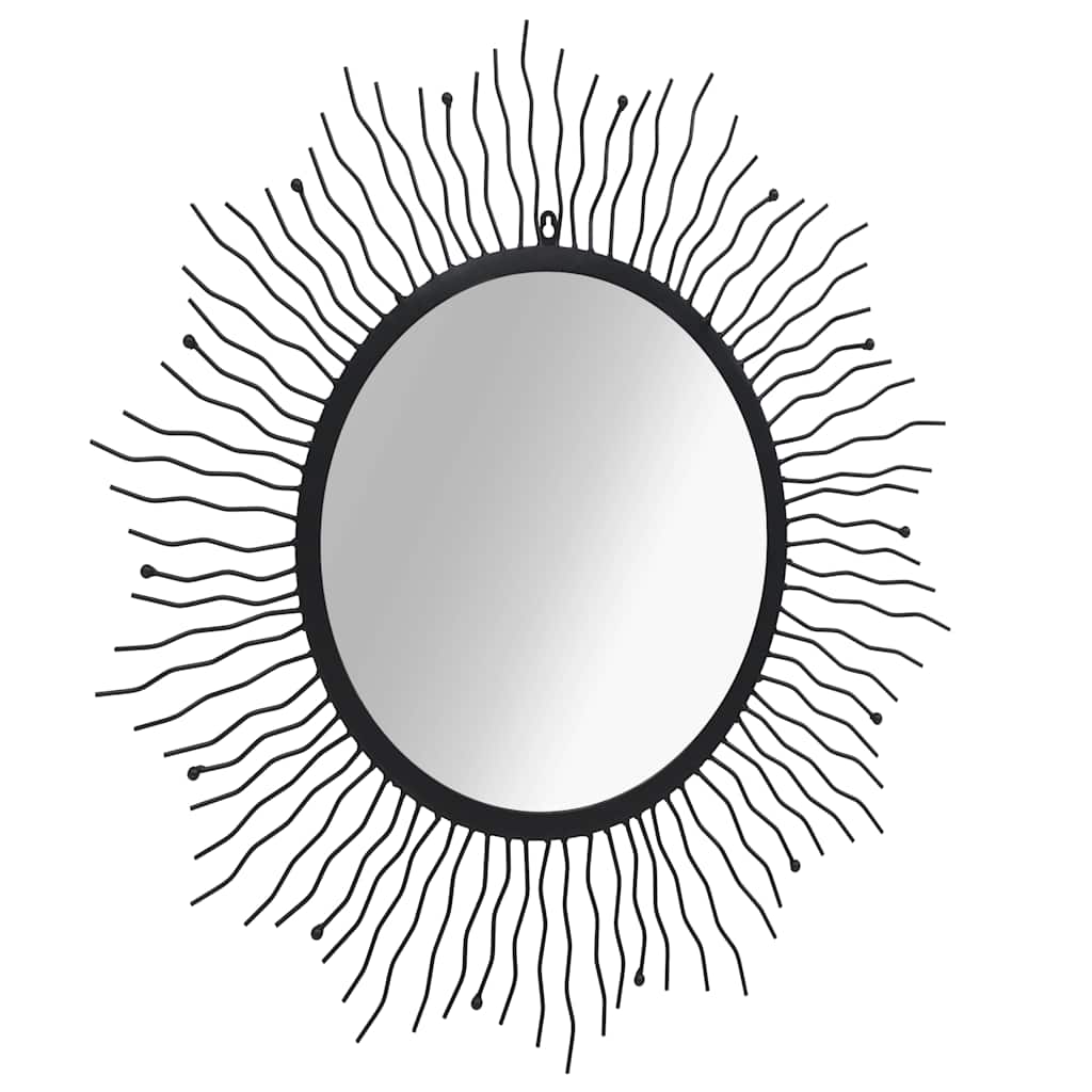 Garden Wall Mirror Sunburst 80 cm Black