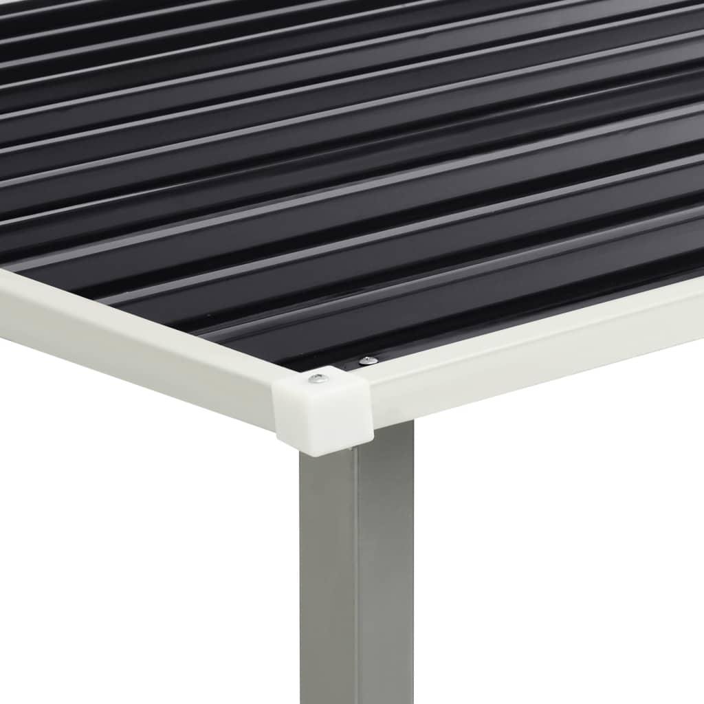 Garden Shed with Sliding Doors Anthracite 386x131x178 cm Steel