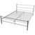 Bed Frame without Mattress Grey Metal Double Size
