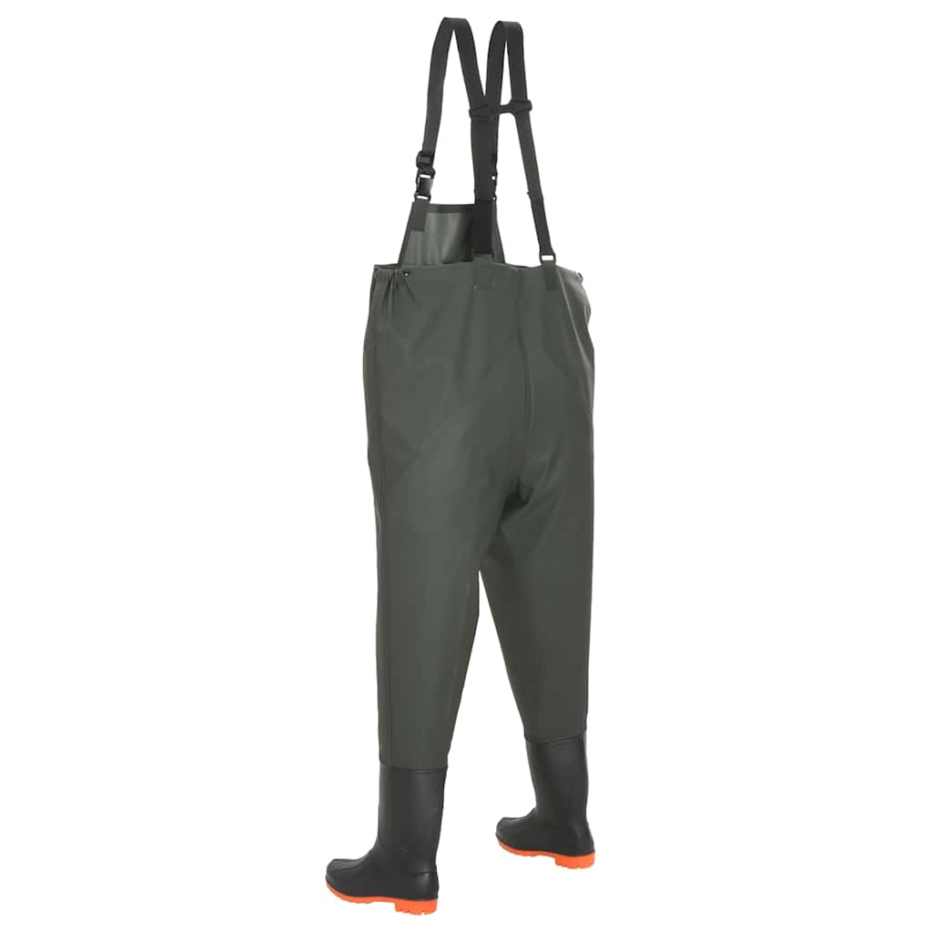 Wading Pants with Boots Green Size 42