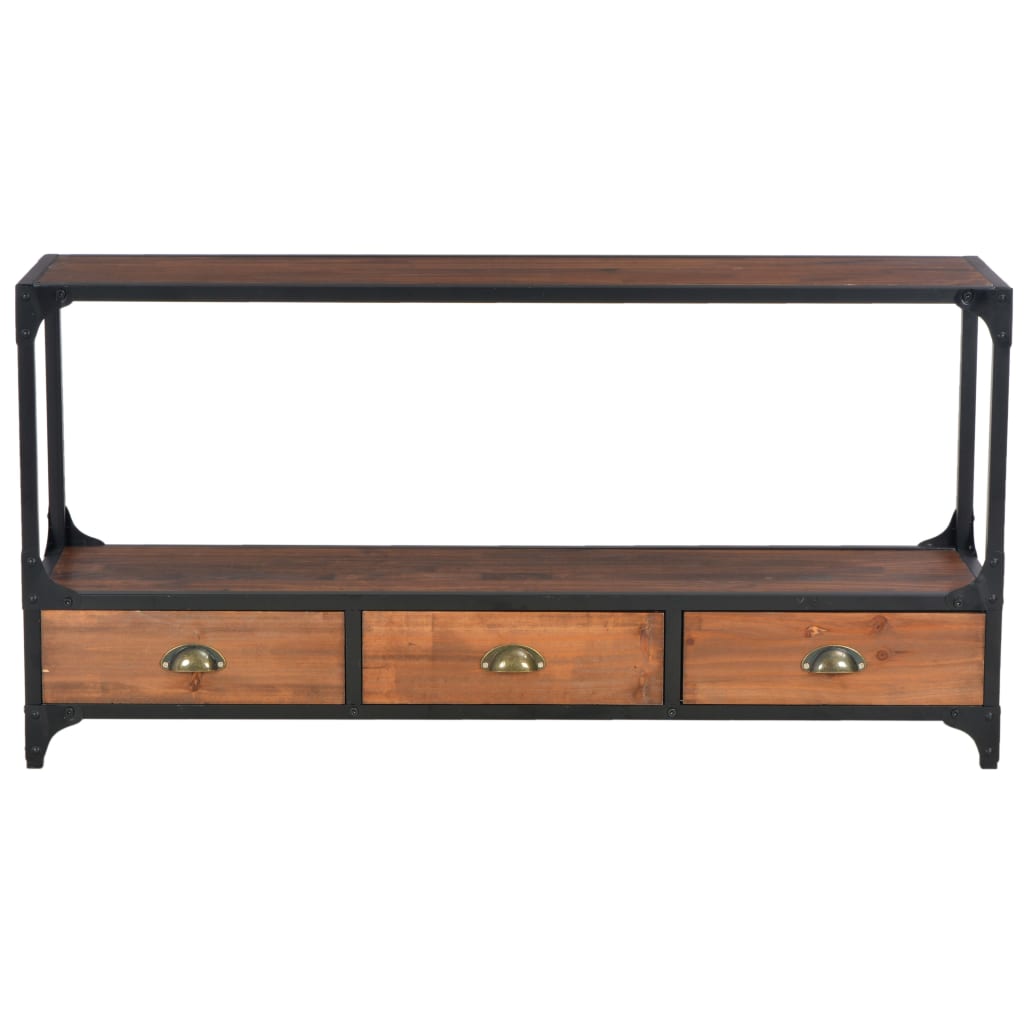 TV Cabinet with 3 Drawers 120x30x60 cm Solid Pine Wood