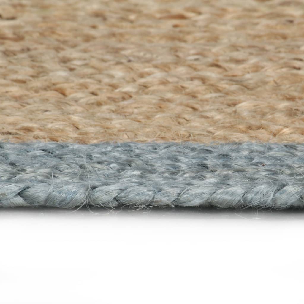 Handmade Rug Jute with Olive Green Border 90 cm