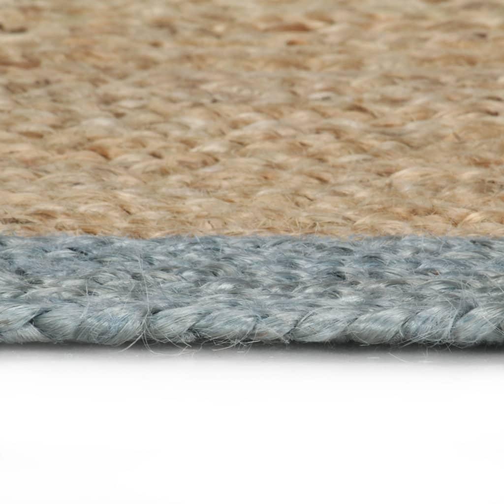 Handmade Rug Jute with Olive Green Border 150 cm