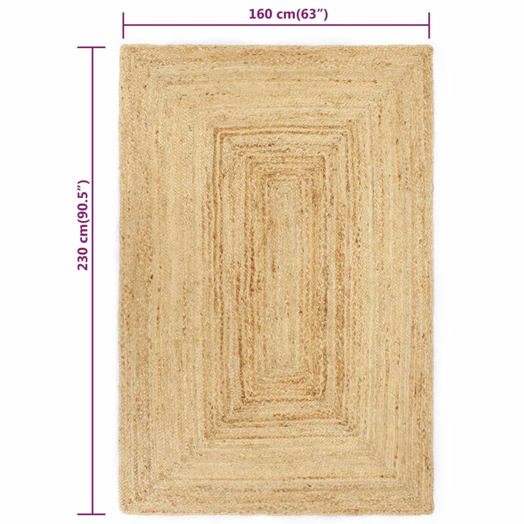 Handmade Rug Jute Natural 160x230 cm
