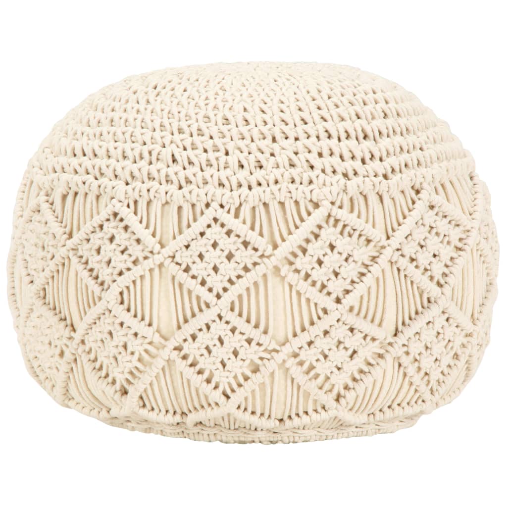 Macrame Handmade Pouffe 45x30 cm Cotton