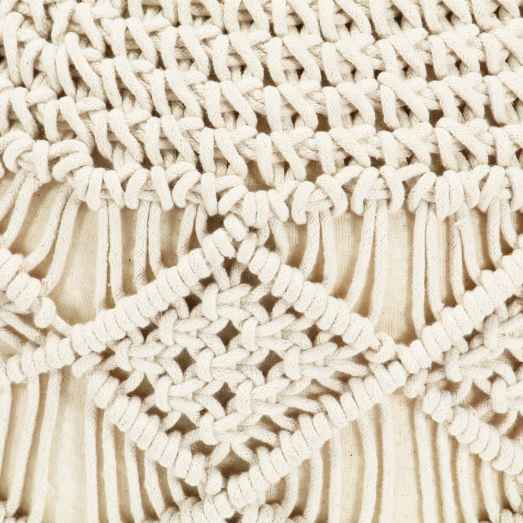 Macrame Handmade Pouffe 45x30 cm Cotton