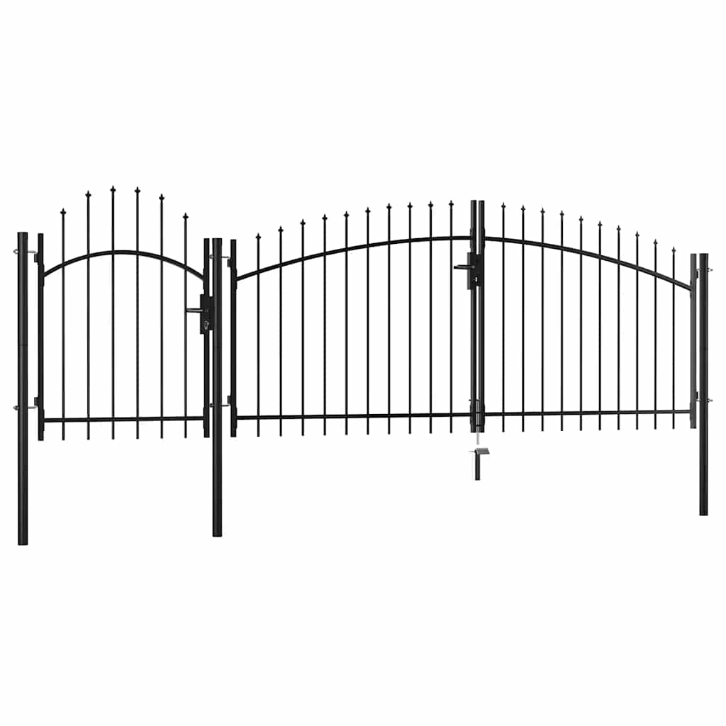 Garden Gate Steel 1x4 m Black