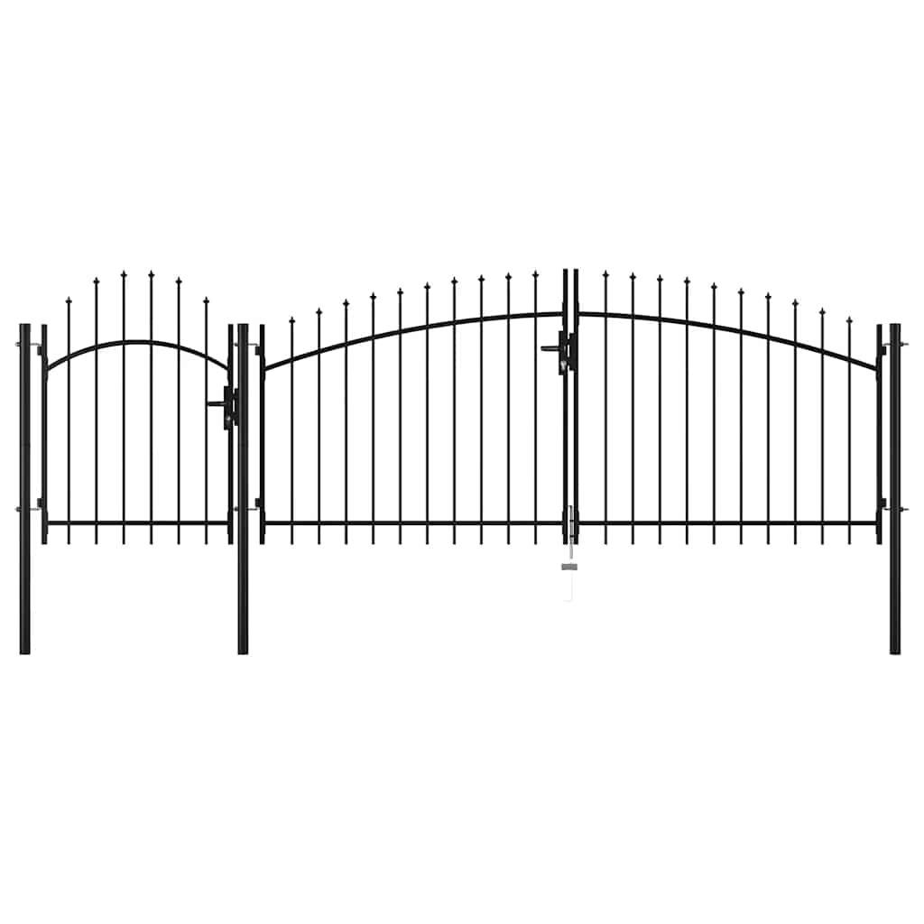 Garden Gate Steel 1x4 m Black
