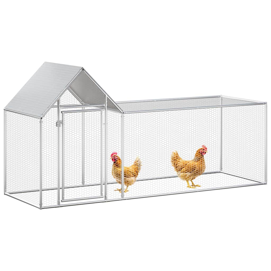 Chicken Coop 3x1x1.5 m Galvanised Steel