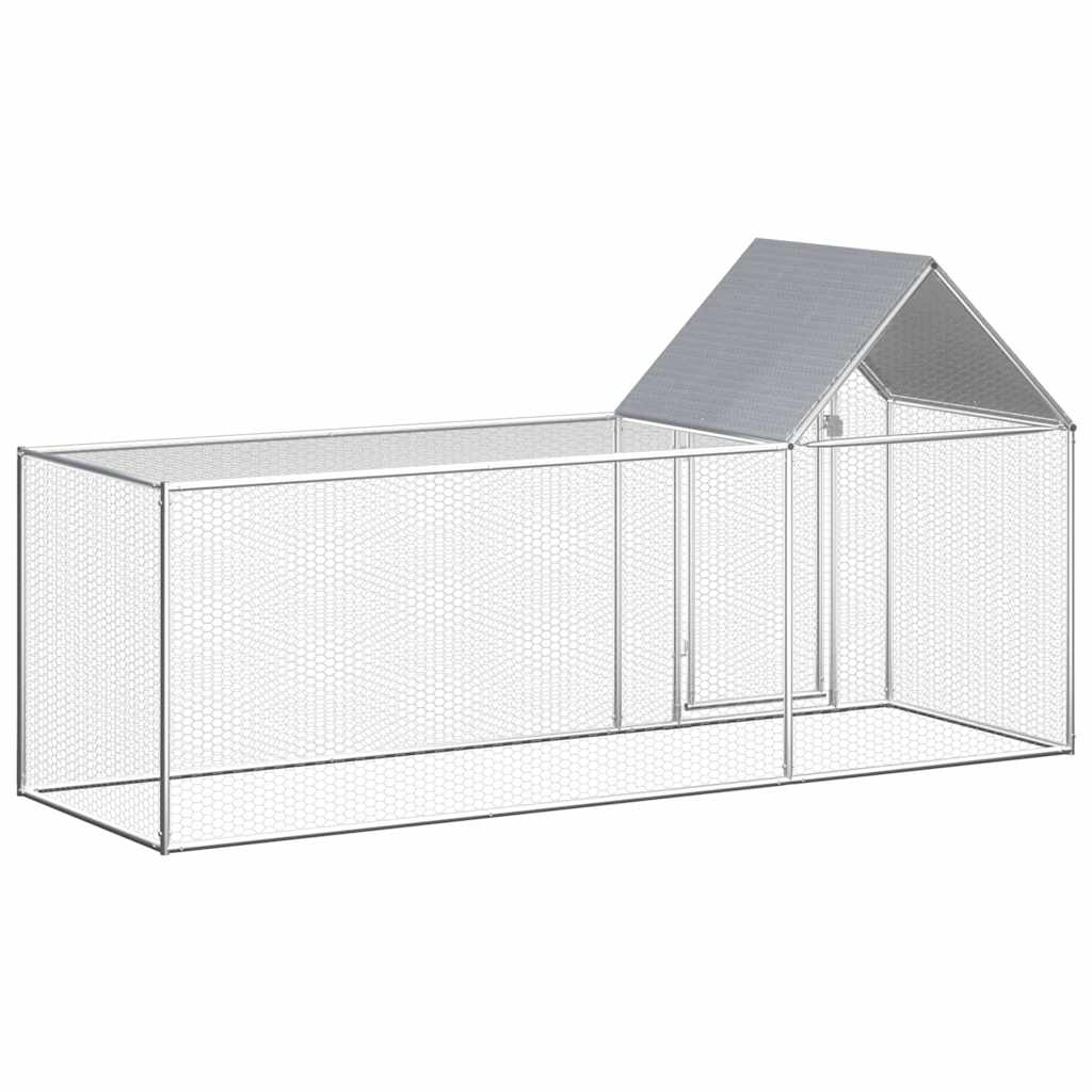 Chicken Coop 3x1x1.5 m Galvanised Steel