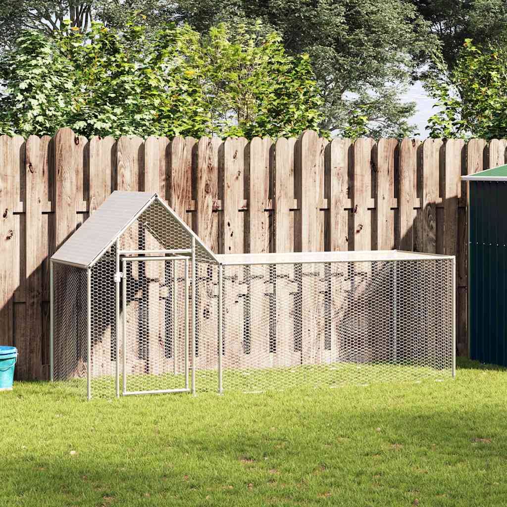 Chicken Coop 3x1x1.5 m Galvanised Steel