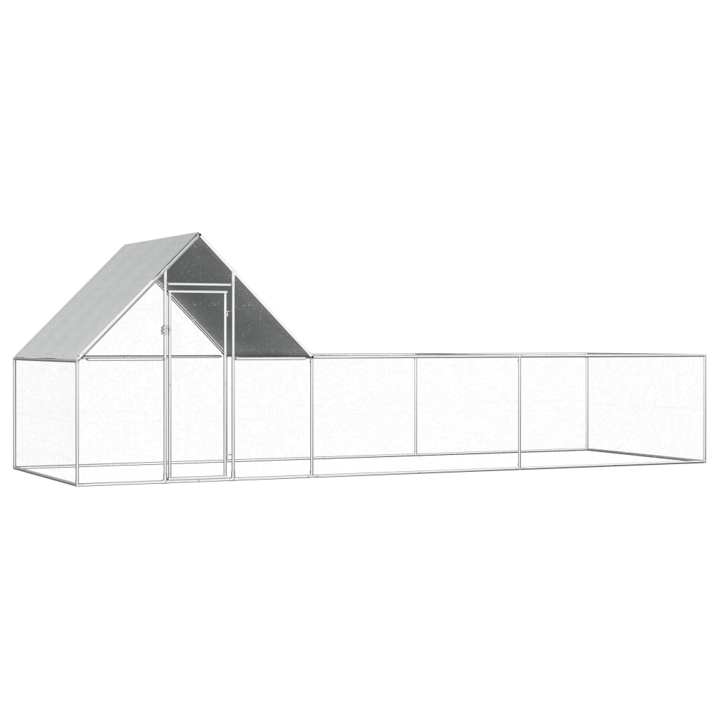 Chicken Coop 6x2x2 m Galvanised Steel