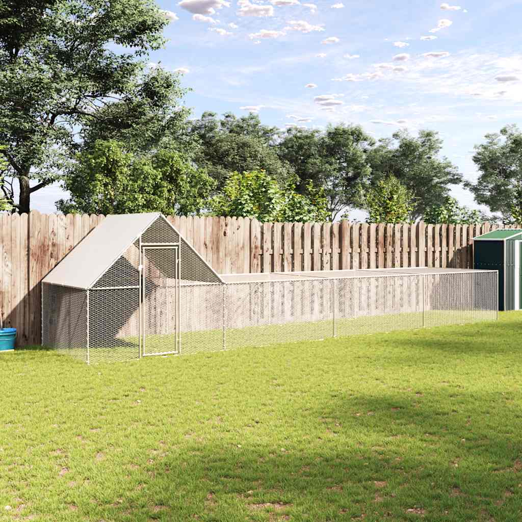 Chicken Coop 8x2x2 m Galvanised Steel