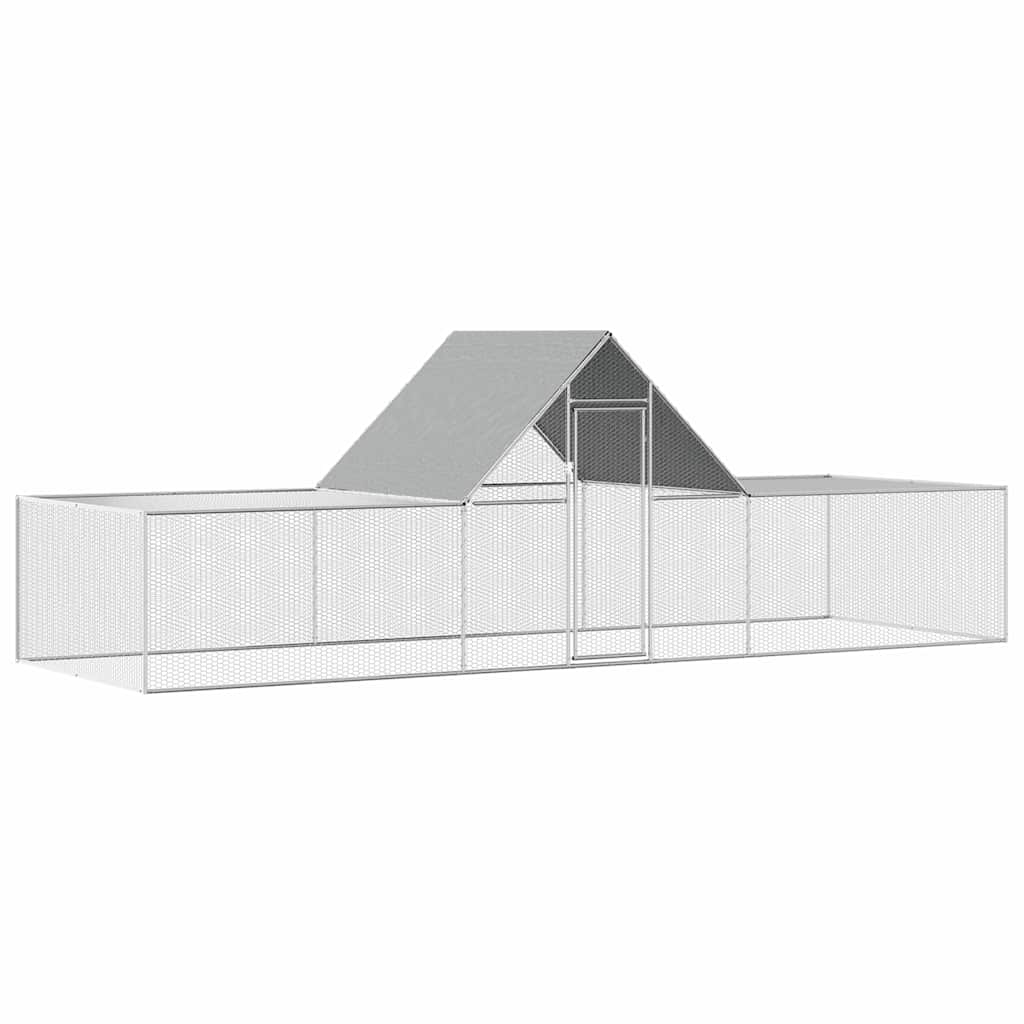 Chicken Coop 6x2x2 m Galvanised Steel