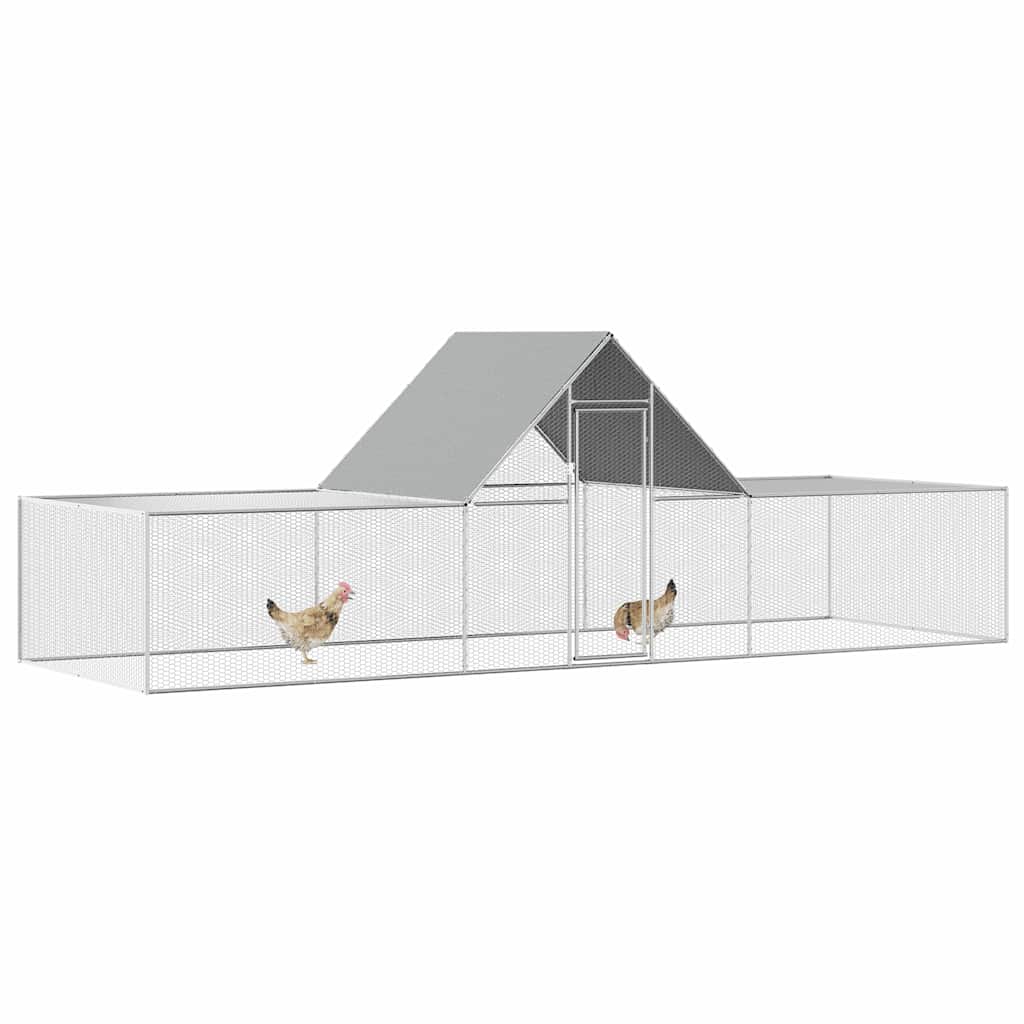 Chicken Coop 6x2x2 m Galvanised Steel