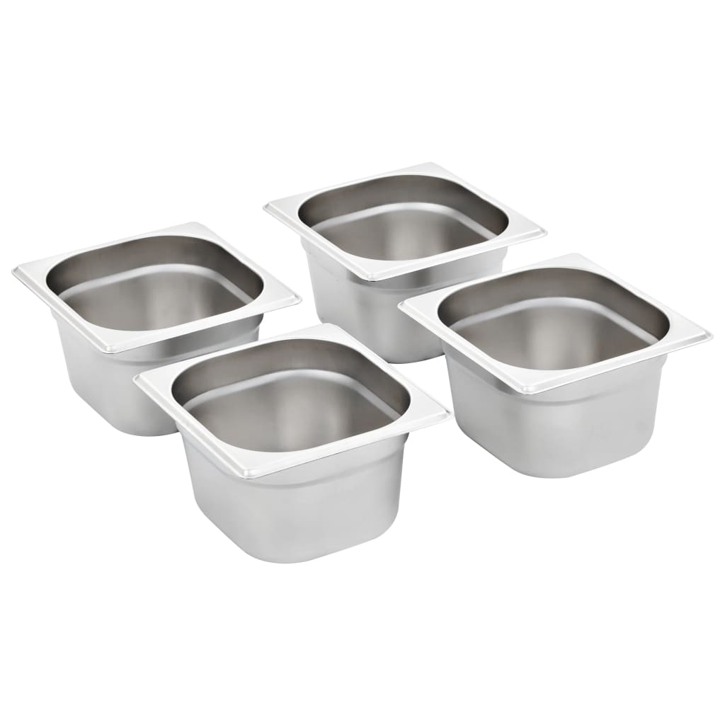 Gastronorm Containers 12 pcs GN 1/6 100 mm Stainless Steel
