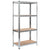 4-Layer Storage Shelf Silver Steel&Engineered Wood