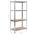 4-Layer Storage Shelf Silver Steel&Engineered Wood