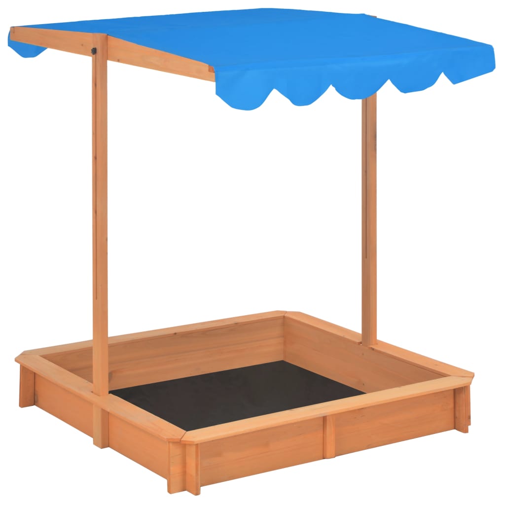 Sandbox with Adjustable Roof Fir Wood Blue UV50