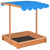 Sandbox with Adjustable Roof Fir Wood Blue UV50