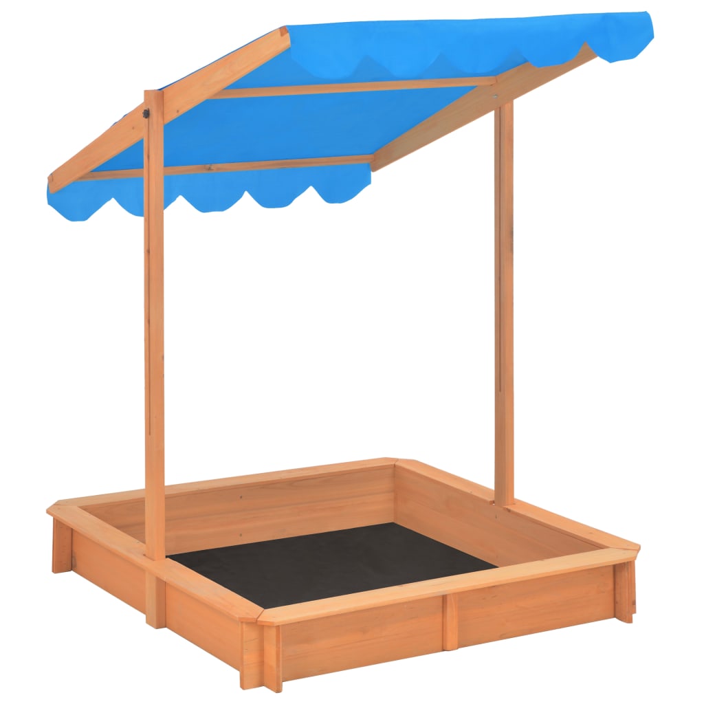 Sandbox with Adjustable Roof Fir Wood Blue UV50