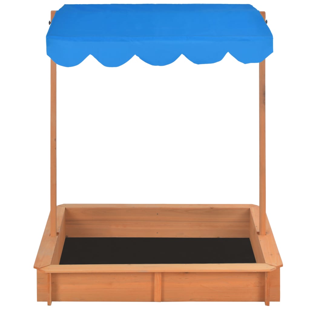 Sandbox with Adjustable Roof Fir Wood Blue UV50