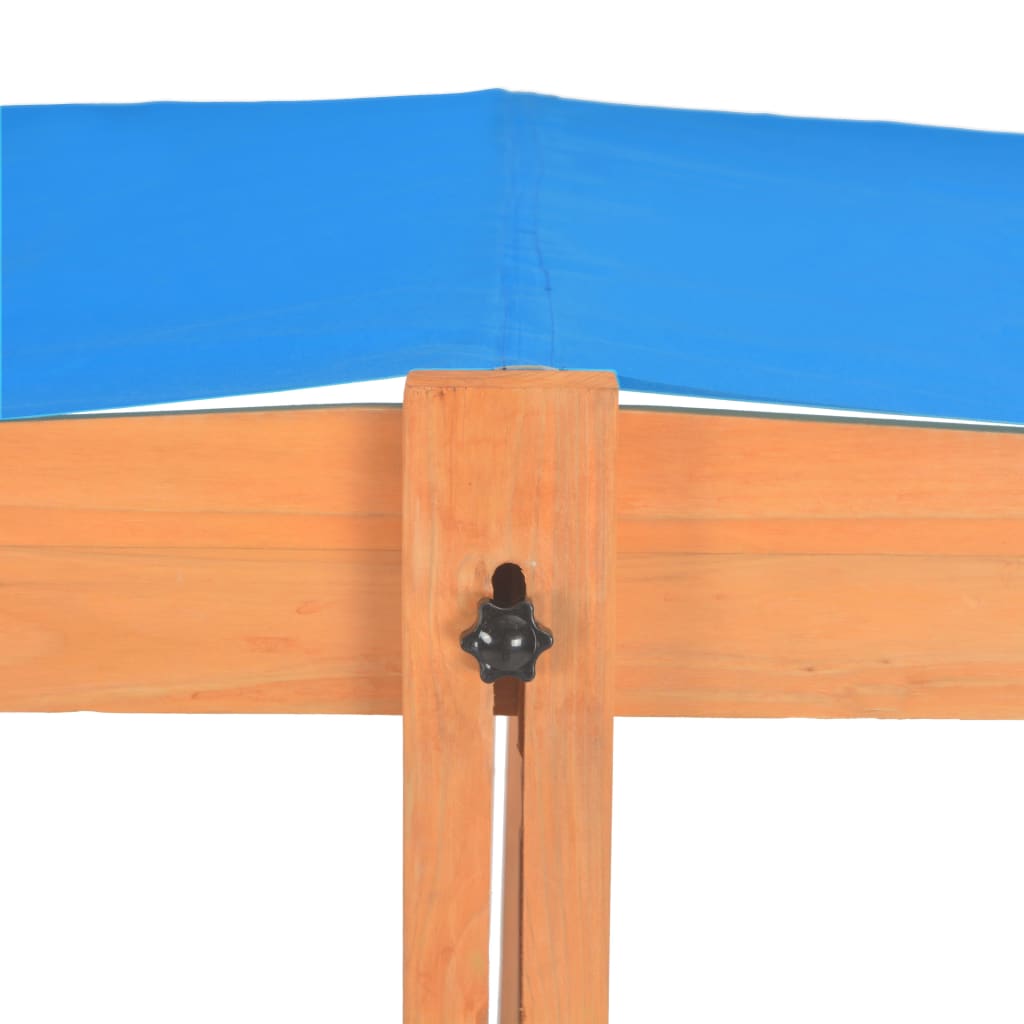 Sandbox with Adjustable Roof Fir Wood Blue UV50