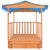 Kids Playhouse with Sandbox Fir Wood Blue UV50