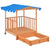 Kids Playhouse with Sandbox Fir Wood Blue UV50