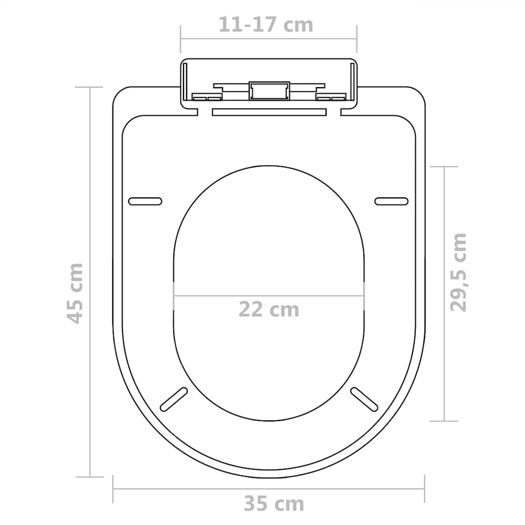 Toilet Seats with Soft Close Lids 2 pcs Plastic White