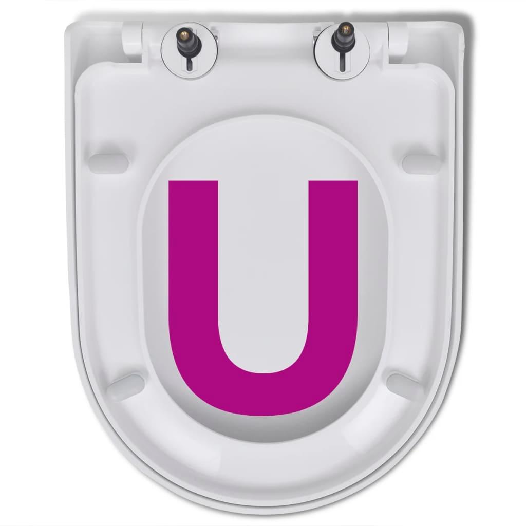 Toilet Seats with Soft Close Lids 2 pcs Plastic White