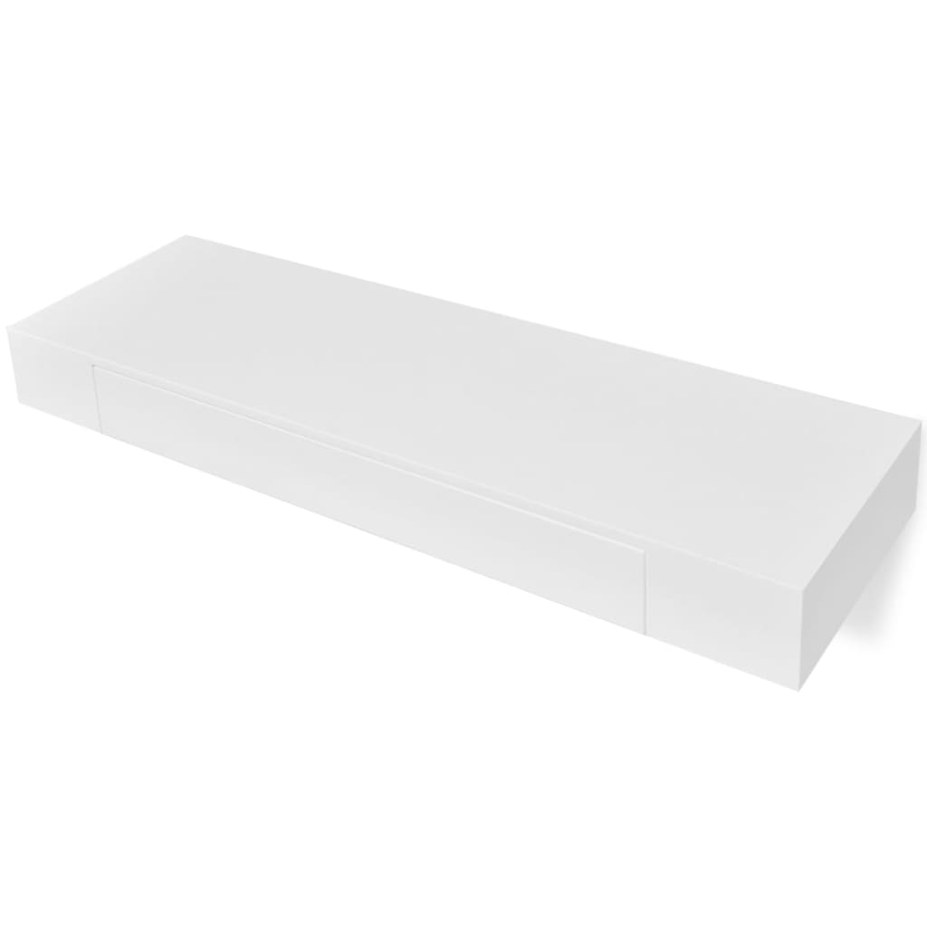 Floating Wall Shelves with Drawers 2 pcs White 80 cm