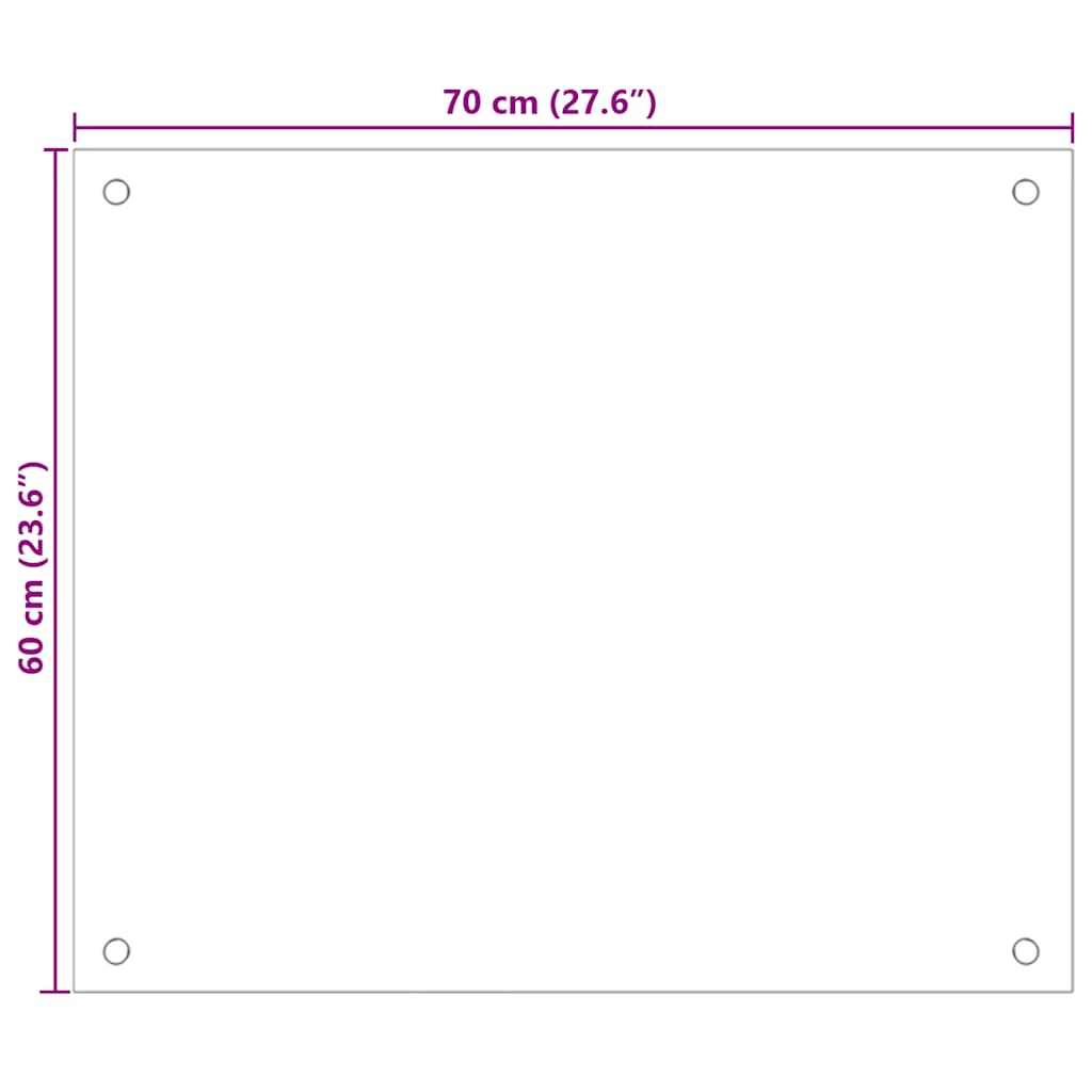 Kitchen Backsplash Transparent 70x60 cm Tempered Glass