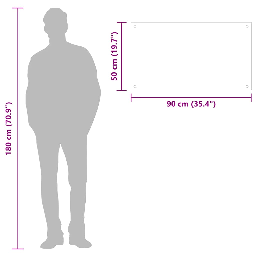 Kitchen Backsplash Transparent 90x50 cm Tempered Glass