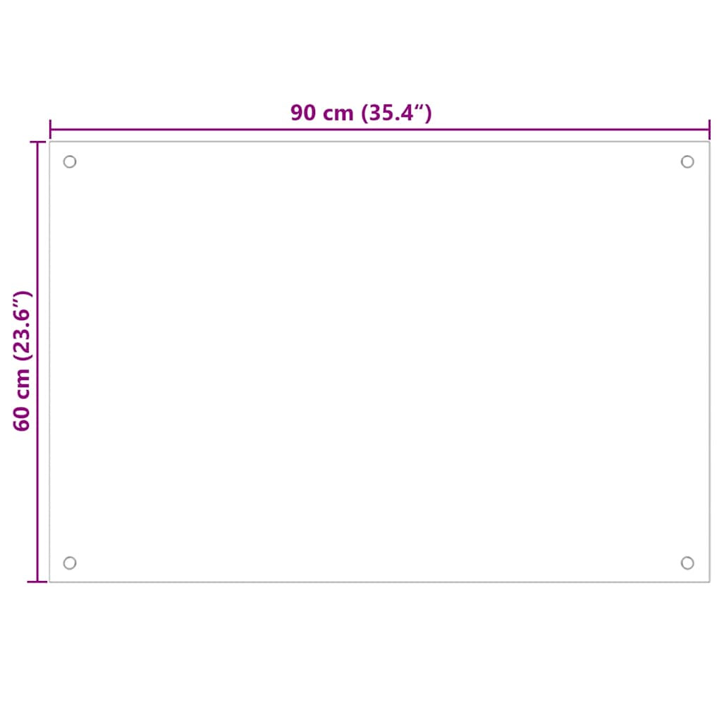 Kitchen Backsplash Transparent 90x60 cm Tempered Glass