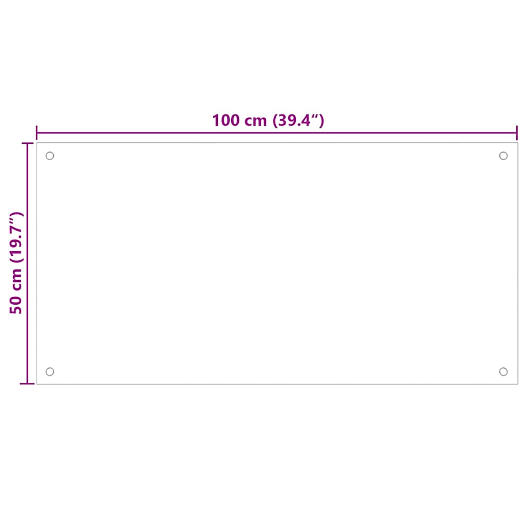 Kitchen Backsplash Transparent 100x50 cm Tempered Glass