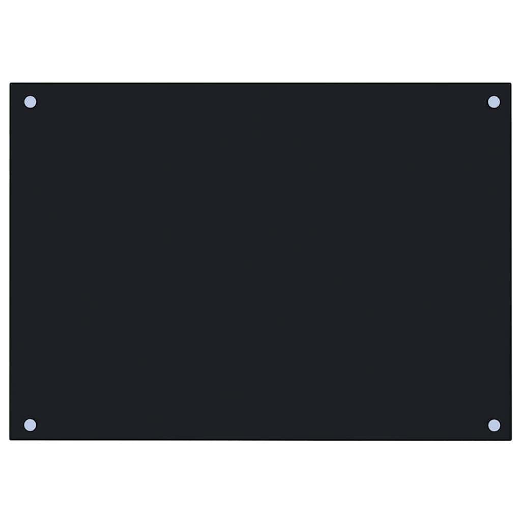 Kitchen Backsplash Black 70x50 cm Tempered Glass