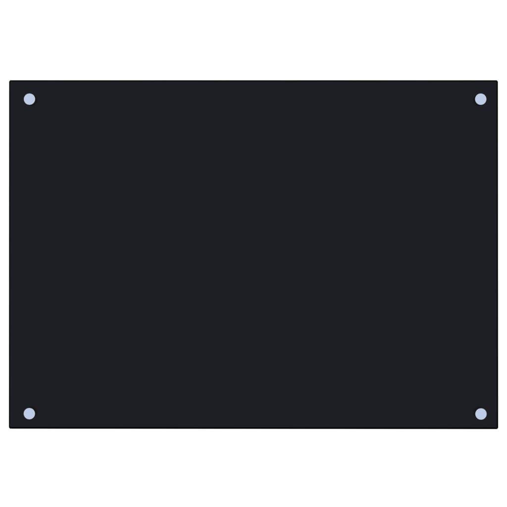 Kitchen Backsplash Black 70x50 cm Tempered Glass
