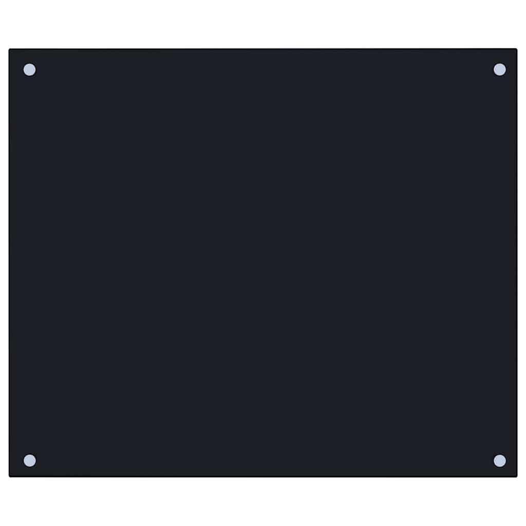 Kitchen Backsplash Black 70x60 cm Tempered Glass