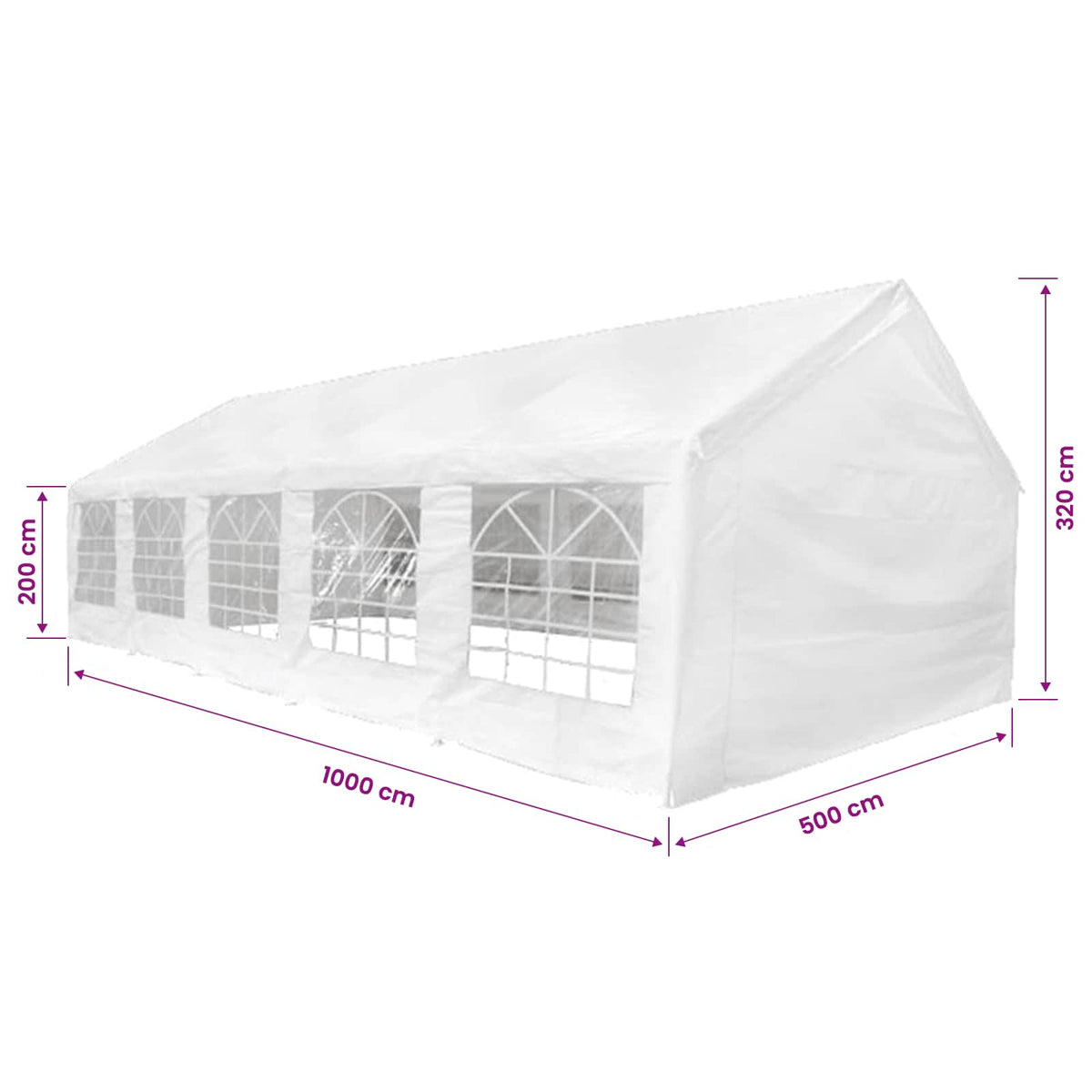 Party Tent Top and Side Panels 10 x 5 m