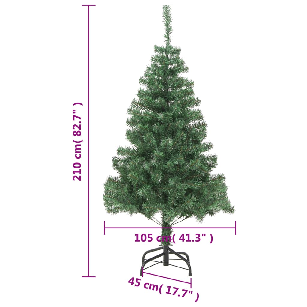 Artificial Christmas Tree with Steel Stand 210 cm 910 Branches