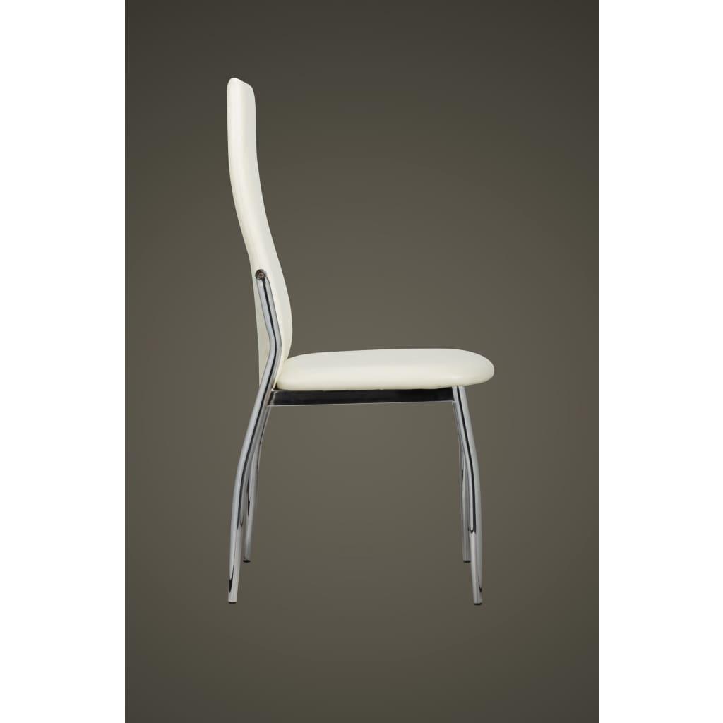 Dining Chairs 2 pcs White Faux Leather