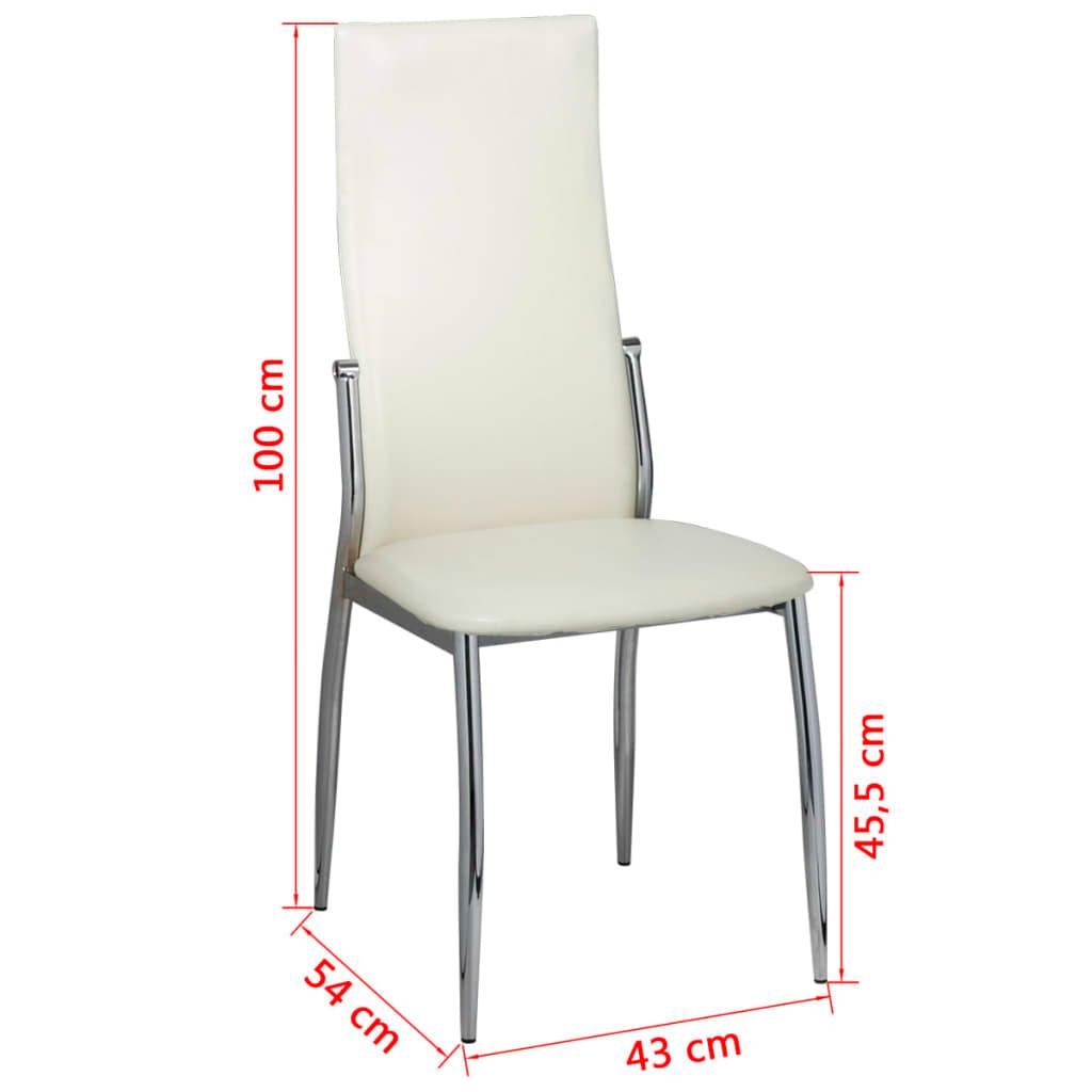 Dining Chairs 2 pcs White Faux Leather