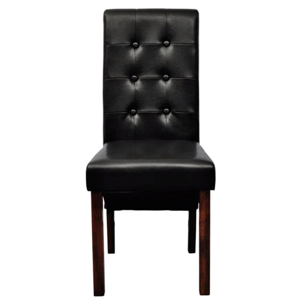 Dining Chairs 2 pcs Black Faux Leather