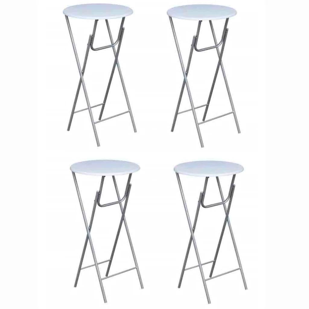 Bar Tables 4 pcs with MDF Tabletop White